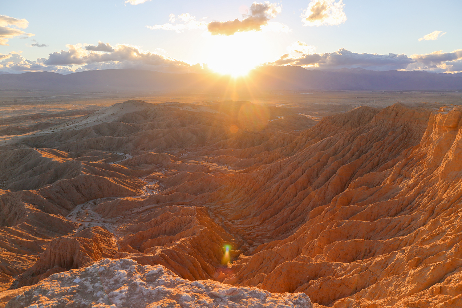 Sunset view at Font's Point in Anza Borrego Desert, California.