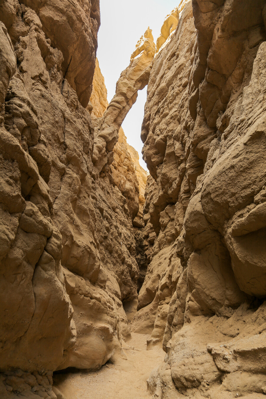 View of a rocky passageway at Slot Trail in Anza Borrego Desert State Park, California.
