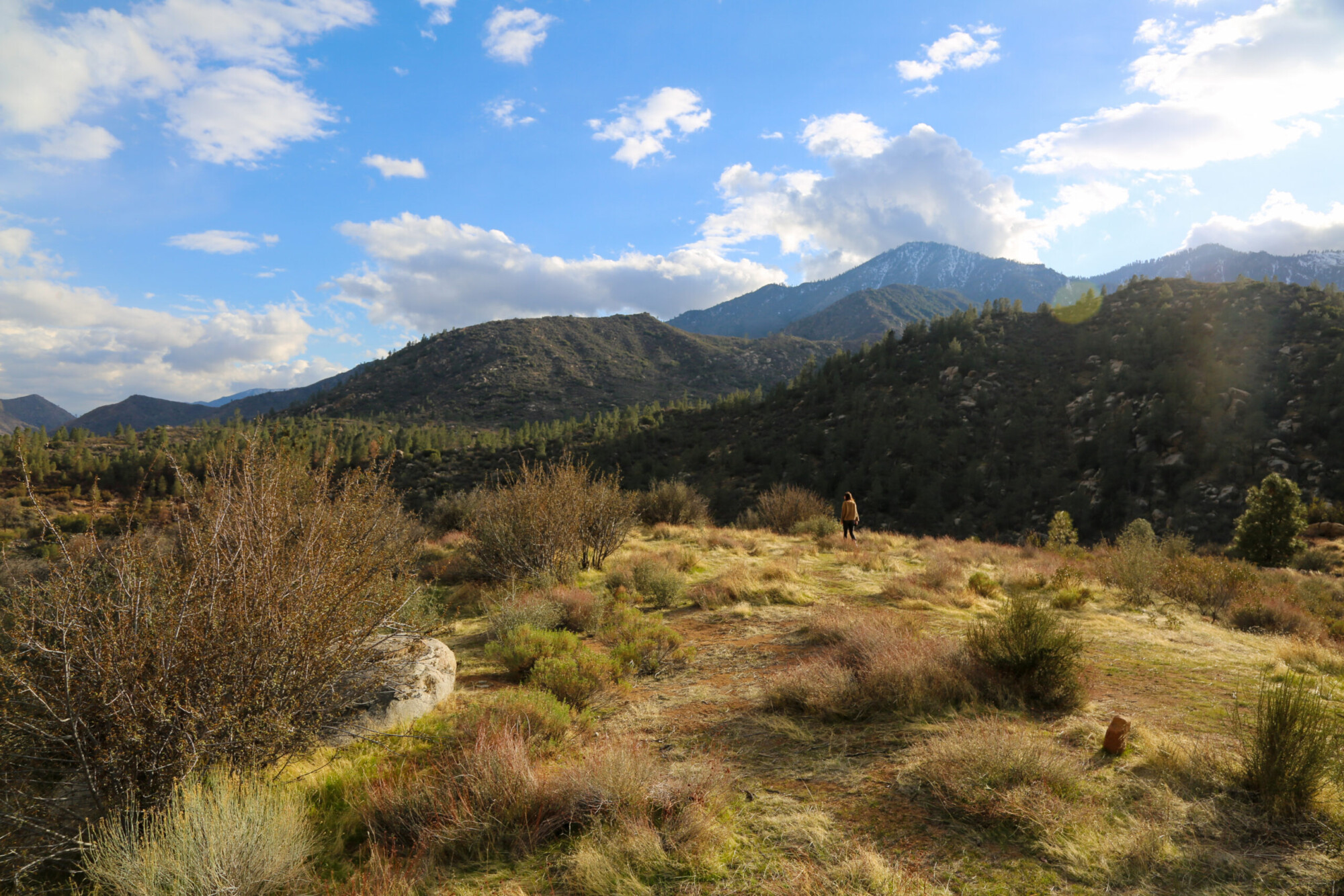 View of rural mountains from a hiking trail near Kernville, California.
